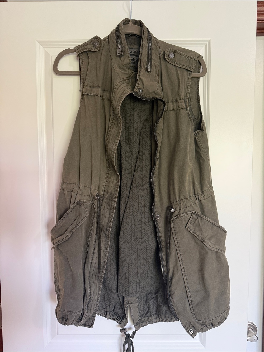 Levi's Olive Green Zip Jacket Vest